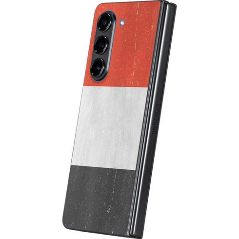 Yemen Flag Distressed Galaxy Z Fold5 5G Skin
